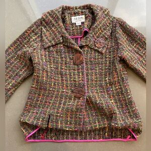 AN REN New York Wool Blend Jacket Small Multicolor Rainbow